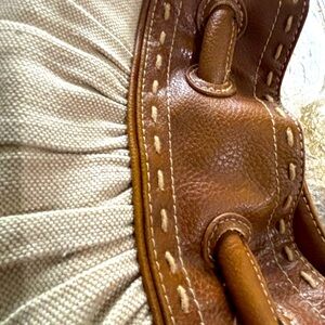 Brown and Tan Leather Handbag